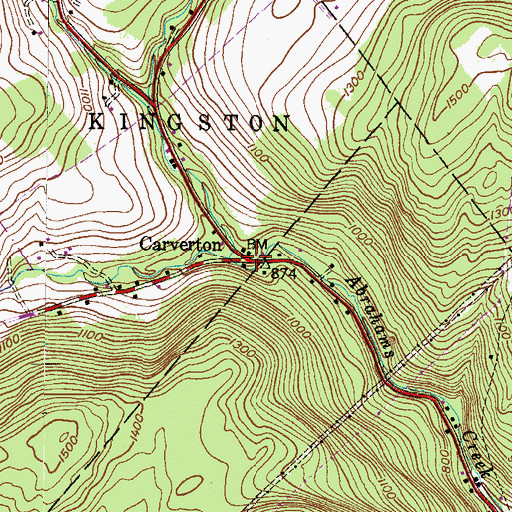Topographic Map of Carverton, PA