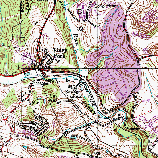 Topographic Map of Catfish Run, PA