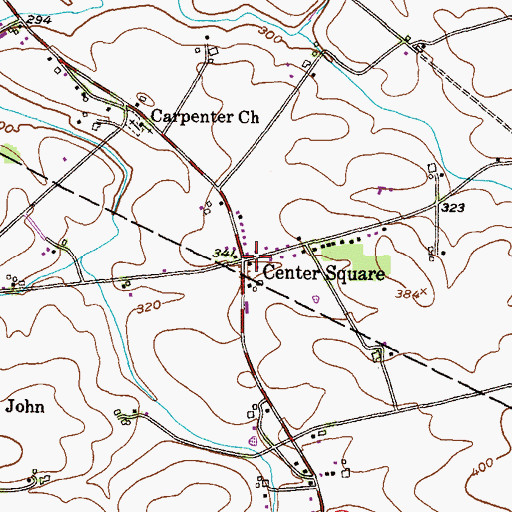 Topographic Map of Center Square, PA