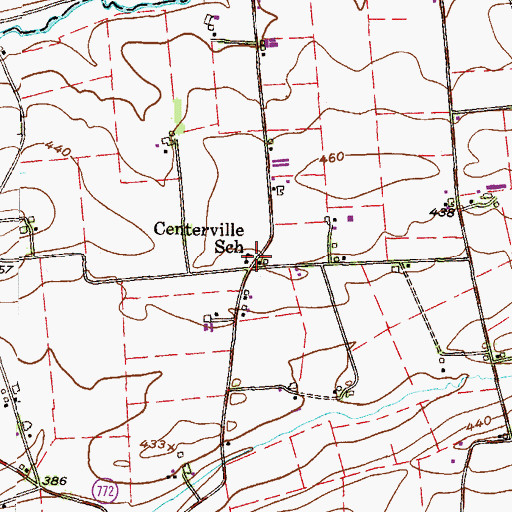 Topographic Map of Centerville School, PA