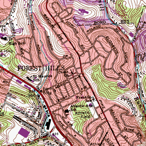 Topographic Map of Christ Church, PA