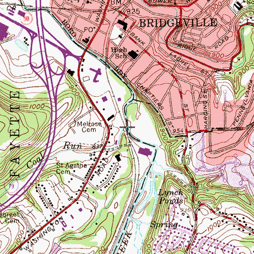Topographic Map of Coal Run, PA