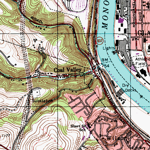 Topographic Map of Coal Valley, PA
