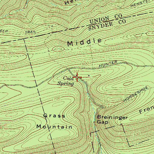 Topographic Map of Cold Spring, PA