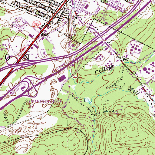 Topographic Map of Collins Creek, PA