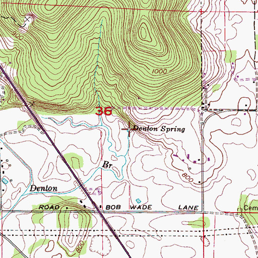 Topographic Map of Denton Spring, AL