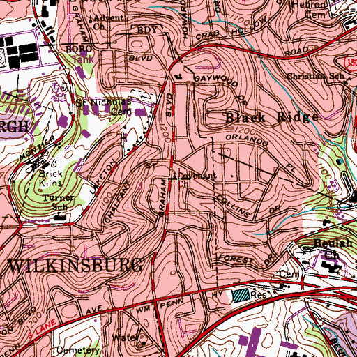 Topographic Map of Convenant Church, PA