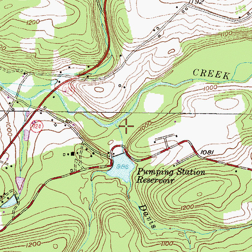 Topographic Map of Davis Run, PA