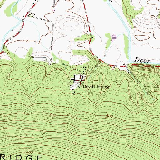 Topographic Map of Devitt Home, PA
