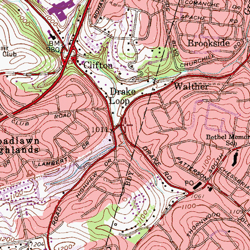 Topographic Map of Drake Loop, PA