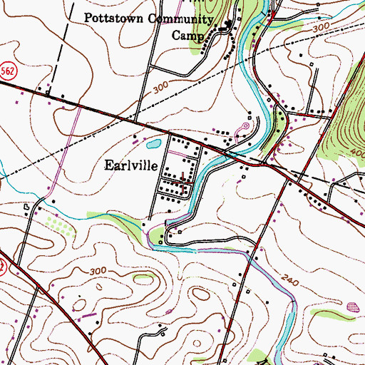 Topographic Map of Earlville, PA