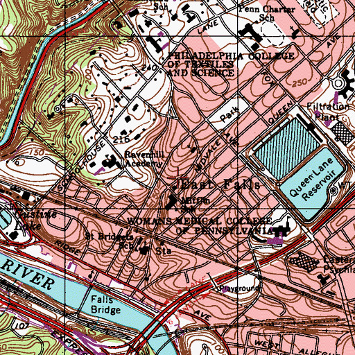 Topographic Map of East Falls, PA