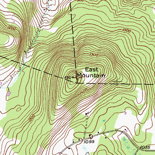 Topographic Map of East Mountain, PA