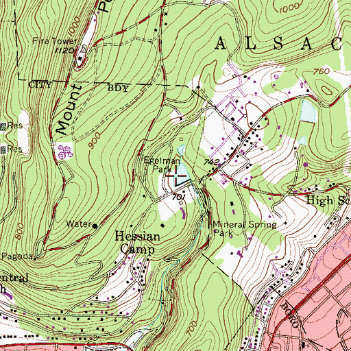 Topographic Map of Egelman Park, PA