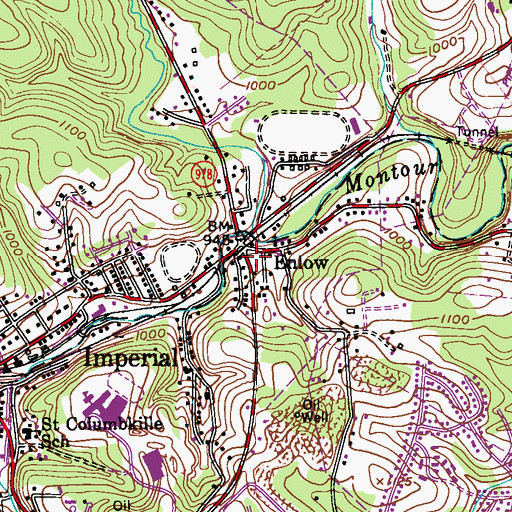 Topographic Map of Enlow, PA