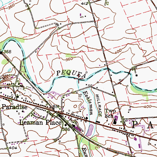 Topographic Map of Eshleman Run, PA