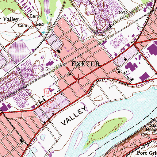 Topographic Map of Exeter, PA