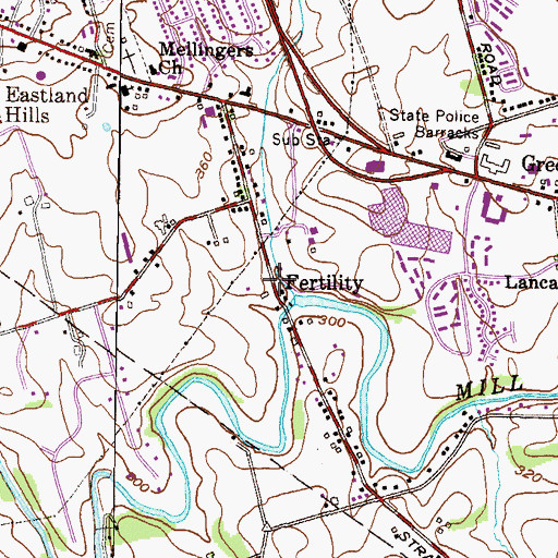 Topographic Map of Fertility, PA