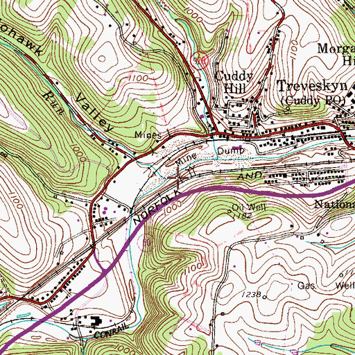Topographic Map of Fishing Run, PA