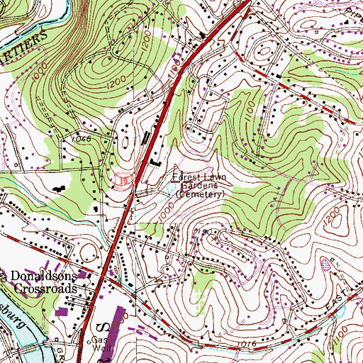 Topographic Map of Forest Lawn Gardens, PA