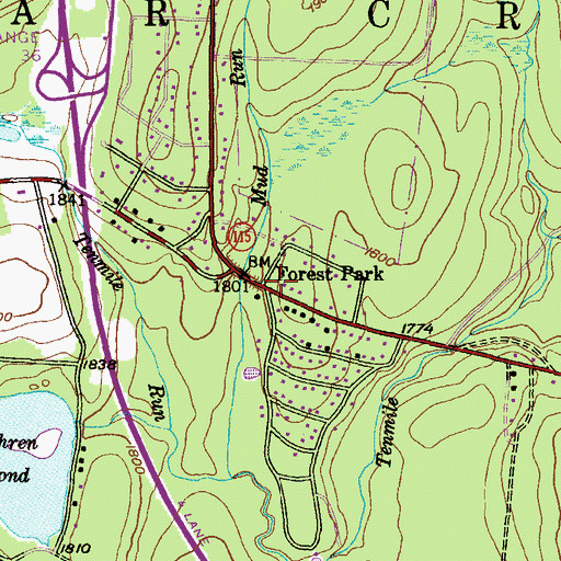 Topographic Map of Forest Park, PA