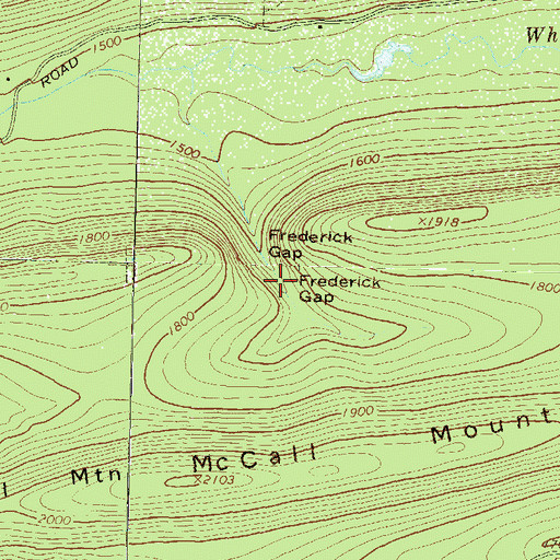 Topographic Map of Frederick Gap, PA