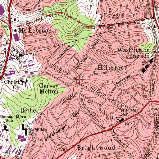 Topographic Map of Garvey Melton, PA