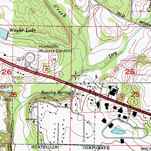 Topographic Map of Dry Creek, AL