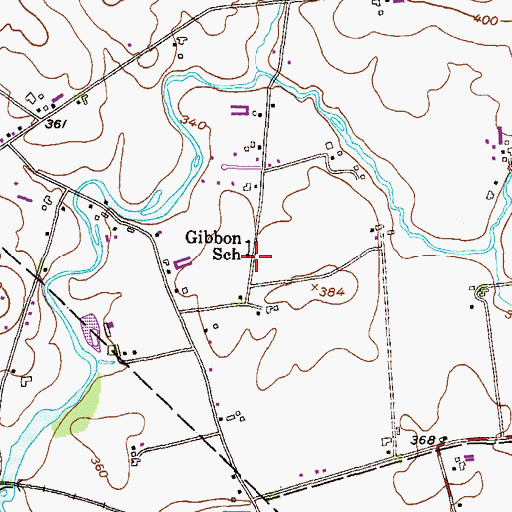 Topographic Map of Gibon School, PA