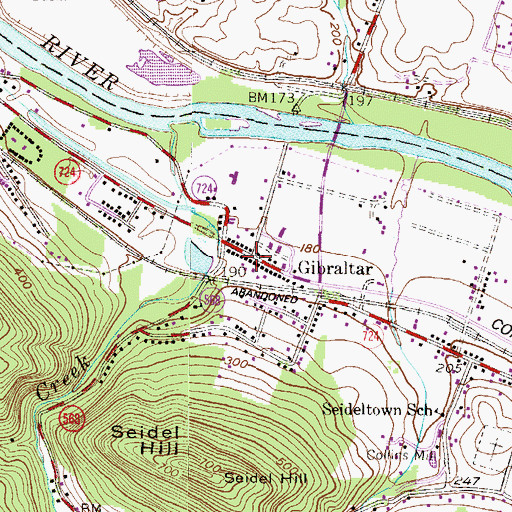 Topographic Map of Gibraltar, PA
