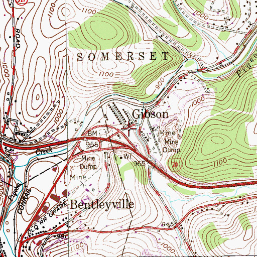 Topographic Map of Gibson, PA