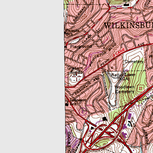 Topographic Map of Graham Field, PA