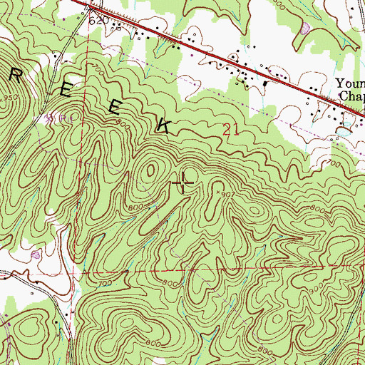 Topographic Map of Dry Creek Mountain, AL