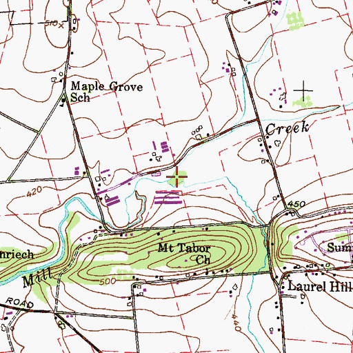Topographic Map of Groff Run, PA