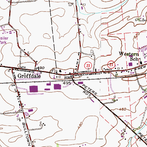 Topographic Map of Groffdale, PA