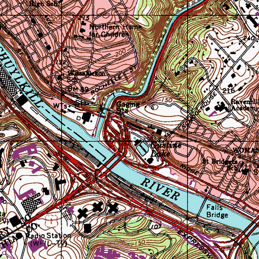 Topographic Map of Gustine Lake, PA