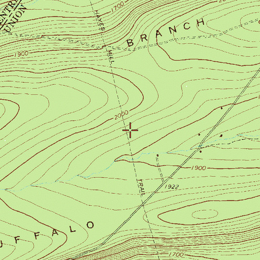 Topographic Map of Hayes Mill Trail, PA