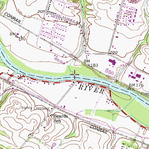Topographic Map of Heisters Creek, PA