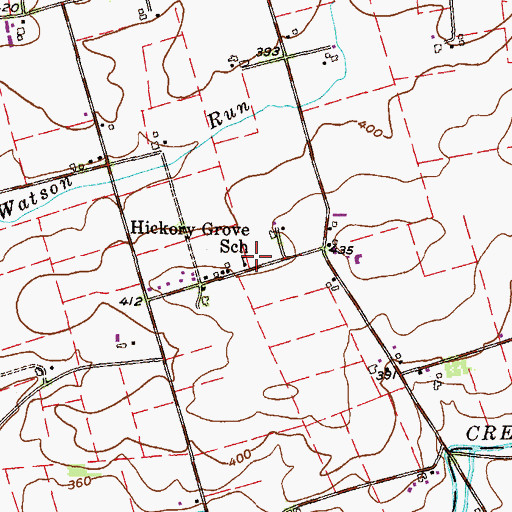 Topographic Map of Hickory Grove School, PA