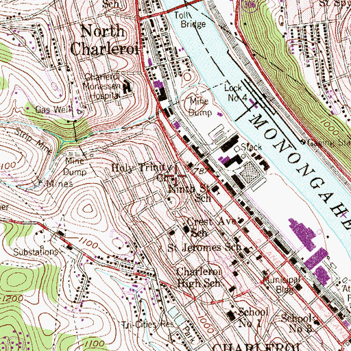 Topographic Map of Holy Trinity Church, PA