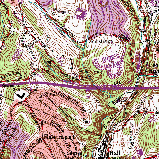Topographic Map of Holy Trinity Priory, PA