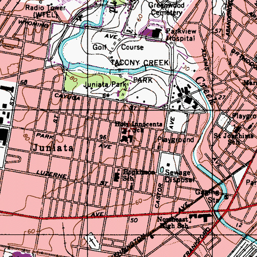 Topographic Map of Hopkinson School, PA