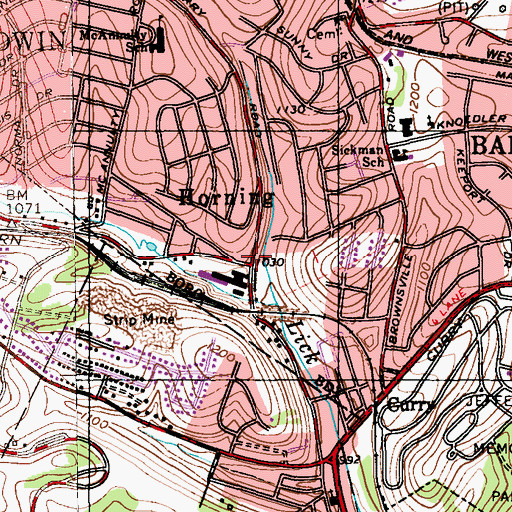 Topographic Map of Horning, PA