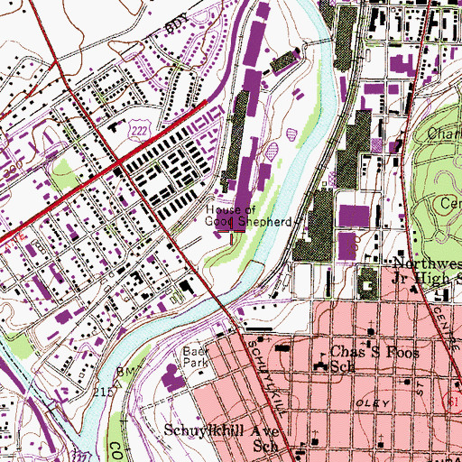 Topographic Map of House of Good Shepherd, PA