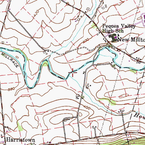 Topographic Map of Houston Run, PA