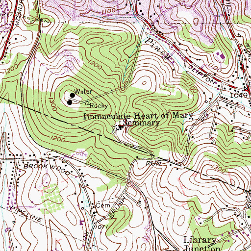 Topographic Map of Immaculate Heart of Mary Seminary, PA