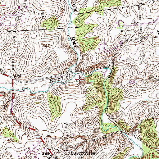 Topographic Map of Indian Run, PA