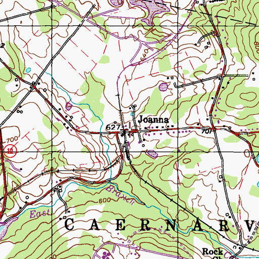 Topographic Map of Joanna, PA