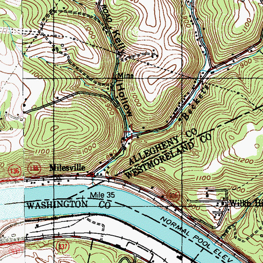 Topographic Map of Kelly Hollow, PA
