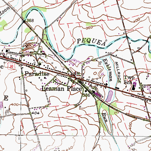 Topographic Map of Leaman Place, PA